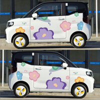 Nhãn dán xe ô tô Wuling Hongguang mini Macaron đơn giản trang trí hoa kem dán thân hình kiến nhỏ che vết xước