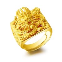 Nhẫn Đầu Rồng Mạ Vàng 18K Nhẫn Nam Có Thể Điều Chỉnh Nhẫn Cưới Đính Hôn Hứa Nhẫn Nhẫn Nam Người Yêu Cặp Đôi Hàng Ngày Thép Không Gỉ Mở Nhẫn Trang Sức