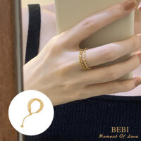 Nhẫn dây chuyền niche, nhẫn điều chỉnh kích thước lớn, nhẫn thép titan 18K