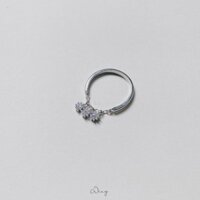 Nhẫn dây xích đá ngón út - trang sức bạc The Wing Silver