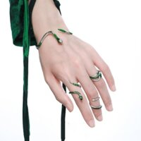 Nhẫn Đeo Khớp Ngón Tay Ma Thuật Hình Rắn Chính Hãng Slytherin Niche Cho Nữ