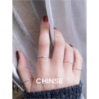 Nhẫn đeo ngón tay bạc S925 cho phụ nữ, nhẫn đuôi siêu mỏng theo phong cách minimalist, phong cách cold ins, nhẫn ngón trỏ độc đáo, dây đeo đơn giản thời thượng