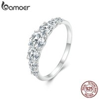 Nhẫn Đeo Tay Bamoer 100% Kim Cương Giả Lấp Lánh 925 Sliver 0.5ct / 0.3ct / 0.1ct MSR037-6