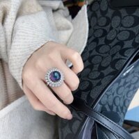 Nhẫn đeo tay chỉ mục Mother-of-pearl Full Diamond dát mở Nhẫn có thể điều chỉnh