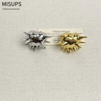 Nhẫn đeo tay MISUPS, Nhẫn nữ đinh tán biển Urchin, Hình học Hip-hop mát mẻ Vòng kim loại cao cấp Phụ kiện trang sức