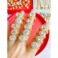 Nhẫn đính đá mạ vàng 24k, Nhẫn nữ hột cao đính đá cao cấp bền màu, hàng titan cao cấp - trangsucnhatam