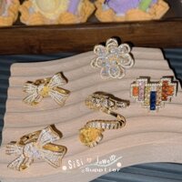 Nhẫn Đính Đá Zircon Hình Nơ Thời Trang Dành Cho Nữ