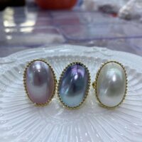 Nhẫn Đính Ngọc Trai Màu Xanh Dương Có Thể Điều Chỉnh Kích Cỡ