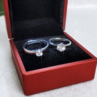 Nhẫn đôi bạc đính đá, nhẫn cặp tình yêu chất liệu bạc thật sáng đẹp, phụ kiện 1102, hot 2022