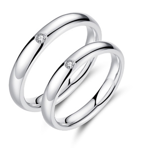 Nhẫn đôi Bạc Hiểu Minh NC029T Đơn Sơ