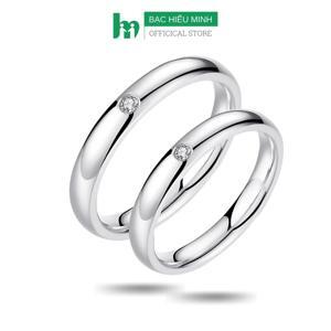 Nhẫn đôi Bạc Hiểu Minh NC029T Đơn Sơ