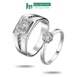 Nhẫn đôi Bạc Hiểu Minh NC215G Làm Người Yêu Anh Nhé
