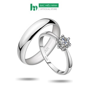 Nhẫn đôi Bạc Hiểu Minh NC425 Yêu Thương