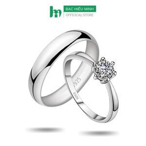 Nhẫn đôi Bạc Hiểu Minh NC425 Yêu Thương