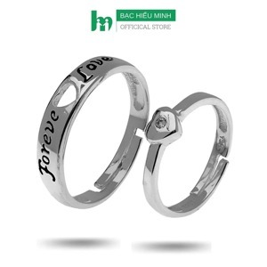 Nhẫn đôi Bạc Hiểu Minh NC517 Mãi Mãi Yêu Mình Em
