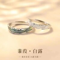 Nhẫn đôi bạc Jia Jia cho nam, quà sinh nhật cho bạn gái, nhẫn đôi 925, nhẫn ngày lễ tình nhân, thiết kế quà tặng cho cặp đôi