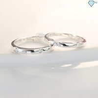 Nhẫn đôi bạc nhẫn cặp bạc đẹp phiên bản khắc tên và ngay tháng năm sinh ND0364
