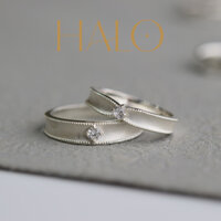 NHẪN ĐÔI BẠC NÚT THẮT CÁCH ĐIỆU SANG TRỌNG BẠC S925 CAO CẤP | Nhẫn cặp thiết kế HALO bảo hành trọn đời