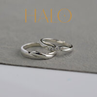 NHẪN ĐÔI BẠC NÚT THẮT VẶN XOẮN BẠC S925 CAO CẤP | Nhẫn cặp thiết kế HALO bảo hành trọn đời