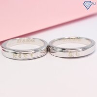 Nhẫn đôi bạc thật đẹp khắc tên theo yêu cầu ND0341 - Trang Sức TNJ