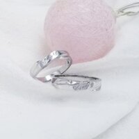 Nhẫn đôi bạc xi vàng trắng (ảnh thật) NDQ209 - Moon Jewel