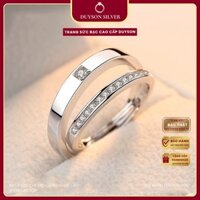 Nhẫn đôi bạc Ý 925 Mạ vàng cao cấp thiết kế free size DUYSON SILVER, nhẫn cặp bạc nam nữ đẹp đơn giản BASIC .FS[NDFS2]