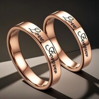 Nhẫn đôi bằng thép không gỉ, nhẫn titan, trang sức đơn giản retro cao cấp nhẹ nhàng, không phai màu AAOX