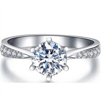 Nhẫn đôi điều chỉnh đính kim cương cao cấp phong cách Hàn Quốc, nhẫn nam mới hai hàng micro-inlaid, nhẫn sáu móng đính kim cương