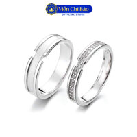 Nhẫn Đôi Nam Nữ Bạc Ý 925 đính đá, couple rings quà tặng nhẫn cặp sang chảnh có thể điều chỉnh size Viễn Chí Bảo N40099