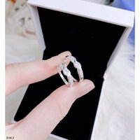 Nhẫn đôi nhẫn cặp tình yêu bạc ta mặt đá xoắn sang trọng - Kho sỉ bạc Nhất Linh