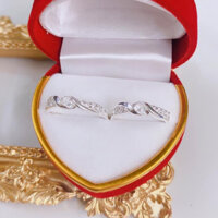 NHẪN ĐÔI - NHẪN CƯỚI BẠC TA MẶT ĐÁ XOẮN, NHẪN CẶP BIBI SILVER