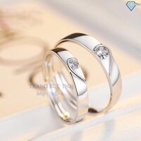 Nhẫn đôi tình nhân, nhẫn cặp bạc 925 đẹp trái tim ND0187