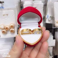 Nhẫn đôi titan siêu phẩm cực bền màu NC191 vàng 18k - giá 1 đôi - size 4-4