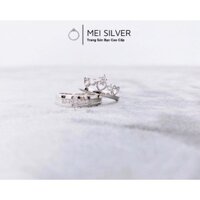 Nhẫn Đôi vương miện nữ,nam chuẩn bạc S925-Meisilver
