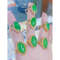 nhẫn đồng cam thach (đá thật) hột dưa to