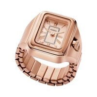 Nhẫn đồng hồ nữ Fossil RAQUEL WATCH RING ES5345 mặt 14MM dây thép không gỉ - màu vàng hồng