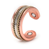 Nhẫn Đồng Nguyên Chất Từ Tính 6 Mm Vintage Mở Cuff Có Thể Điều Chỉnh Dây Cưới Năng Lượng Ngón Tay