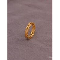 Nhẫn đồng xu bằng đồng titan, nhẫn tiền không phai màu, nhẫn hình tròn đơn giản, nhẫn tài lộc cho nam và nữ, bùa may mắn