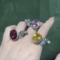 Nhẫn đường viên kim cương hồng Mở đầu thời trang độc đáo