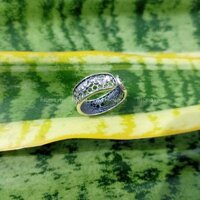 NHẪN DỨT TRỐNG HOA SEN BẠC NGUYÊN CHẤT 990