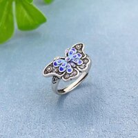 Nhẫn freesize, Nhẫn bạc hình bướm xinh xắn dành cho bạn nữ cá tính