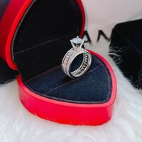 Nhẫn full xoàn hột cao xi bạch kim italy sang chảnh đi chơi đi tiệc Kami N564