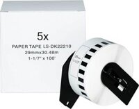 Nhãn giấy liên tục, tương thích Brother DK-22210, khổ 29mmx30,48m