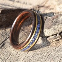 Nhẫn Gỗ Mun uốn cẩn đá Lapiz Lazuli