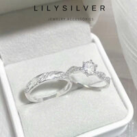 [Nhẫn Hẹn Ước - Tặng Chứng Chỉ Tình Yêu] Nhẫn đôi bạc nam nữ Lily Silver, chất liệu bạc ta