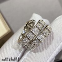 Nhẫn Hình Rắn Ba Vòng Tròn Bản Rộng Đính Kim Cương Độc Đáo Thời Trang Cho Cặp Đôi