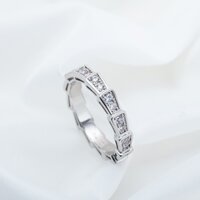 Nhẫn Hình Rắn Đính Đá Kim Cương Bạc Thời Trang Kèm Hộp Đựng Cho Cặp Đôi