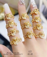 Nhẫn hồ ly kim tiền vàng 10k NNU187