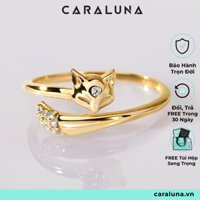 Nhẫn Hồ Ly, Nhẫn Mặt Cáo Freesize, Nhẫn Bạc Nữ Thật 100%, Nhẫn Hở Mặt Cáo CARA LUNA Đính Đá Fox Ring VGR16