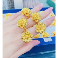 Nhẫn hoa cưới mạ  24.k ch.uẩn ti.ềm và.ng E116